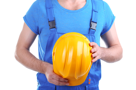 Builder isolated on whiteの写真素材