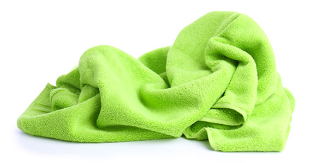 Colorful towel isolated on whiteの写真素材