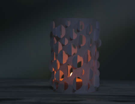 Home decor, candle lights on tableの写真素材