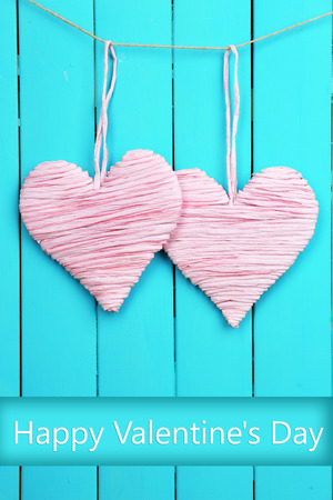 Decorative heart on wooden の写真素材