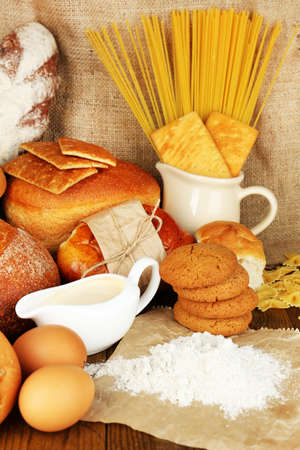 Tasty flour products close upの写真素材