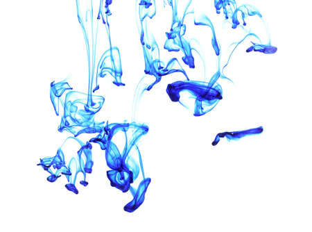 Ink in water isolated on whiteの写真素材
