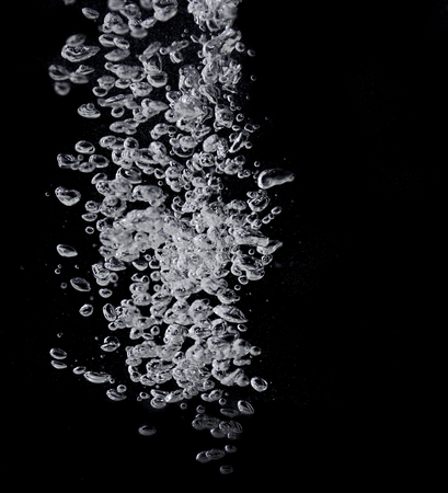 Bubbles in water, close up