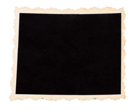 Blank old photo isolated on white