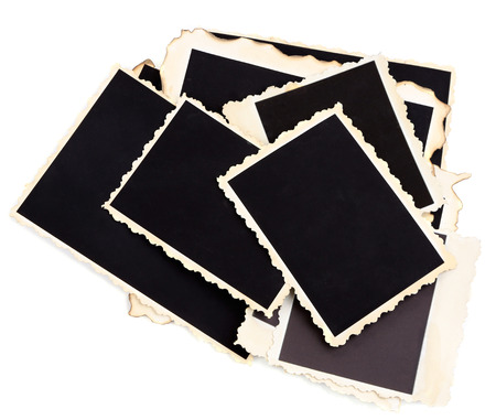 Blank old photos isolated on white