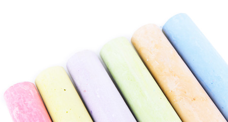Chalks in variety of colors, isolated on white