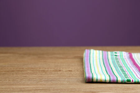 Background with wooden table and tableclothの写真素材
