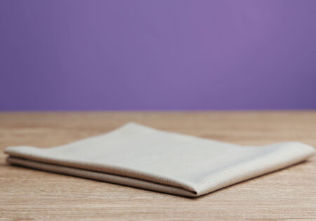 Background with wooden table and tableclothの写真素材