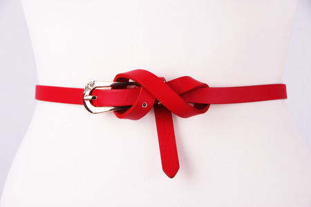 Strap on mannequin on grey background close-upの写真素材