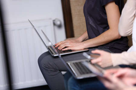 Business people working in conference roomの写真素材