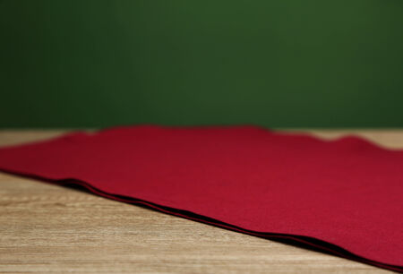 Background with wooden table and tableclothの写真素材