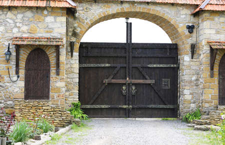 Wooden retro door 