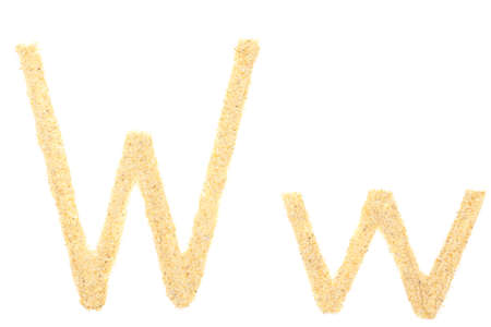 Sand letter isolated on whiteの写真素材