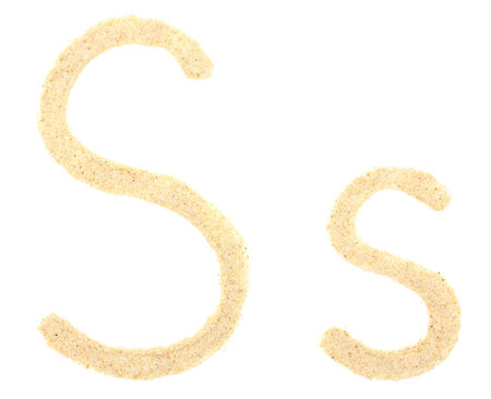 Sand letter isolated on whiteの写真素材