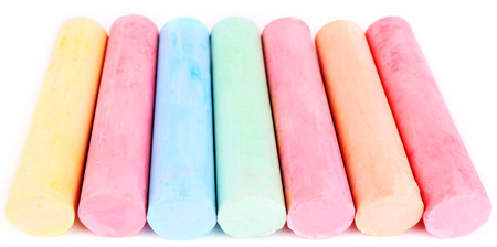 Color chalks, isolated on whiteの写真素材