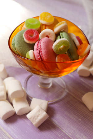 Different sweets on table, close-upの写真素材