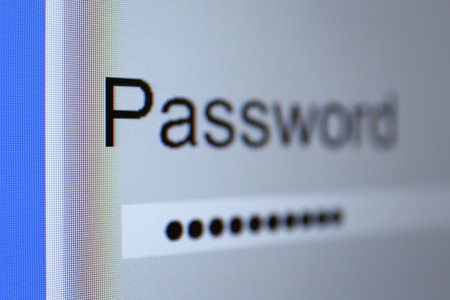 Password on monitor screenの写真素材