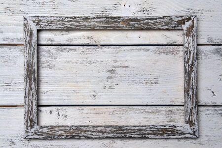Vintage frame on wooden backgroundの写真素材