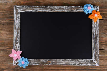 Vintage sign board on wooden backgroundの写真素材