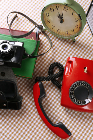 Retro things on table, close upの写真素材