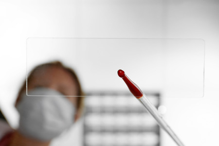 Drop of blood, close-upの写真素材