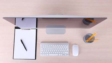 Office workplace with modern computerの写真素材