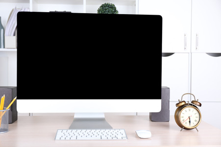 Office workplace with modern computerの写真素材