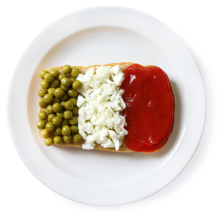 Sandwich with flag of Italy Isolated on  whiteの写真素材