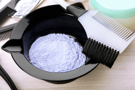 Hairdresser accessories for coloring hair, close-upの写真素材