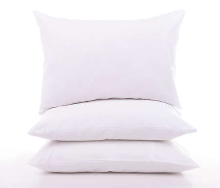 White pillows isolated on whiteの写真素材