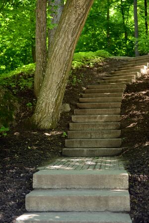 Stone trail in park outdoors