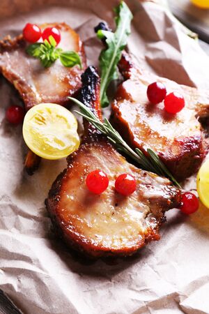 Grilled Lamb steakの写真素材