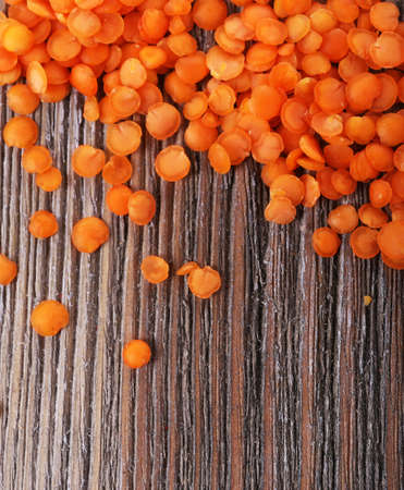 Lentil on wooden backgroundの写真素材