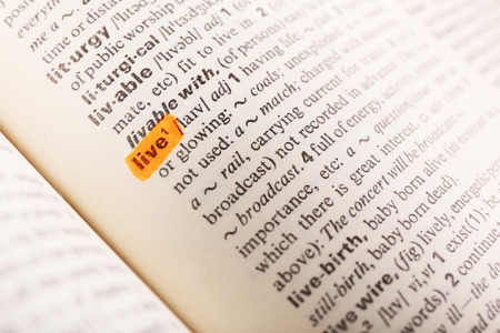 Word highlighted with orange markerの写真素材