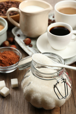 Fresh coffee with several ingredientsの写真素材