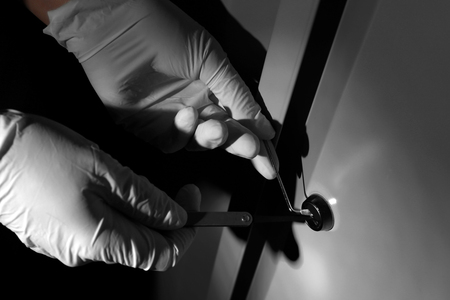 Picking a lockの写真素材