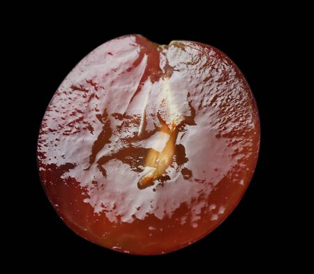 Grape on black backgroundの写真素材