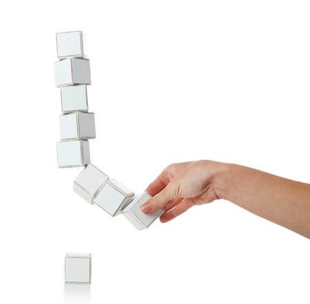 Educational cubes, isolated on whiteの写真素材