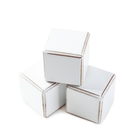 Educational cubes, isolated on whiteの写真素材
