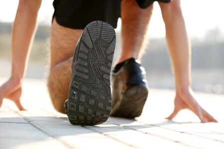 Runner in start position