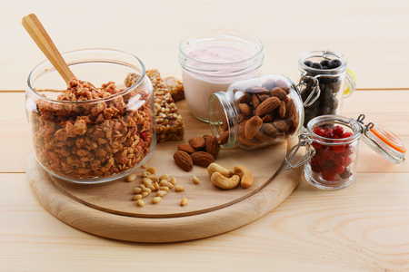 Granola on tableの写真素材