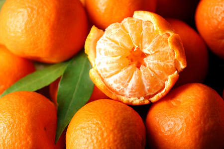 Fresh ripe mandarins background