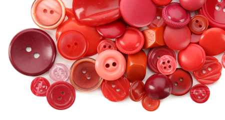 Colorful sewing buttons isolated on white
