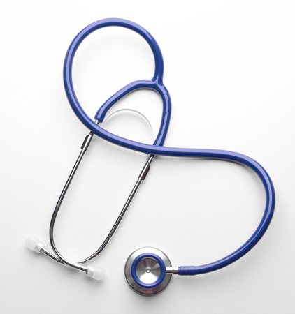 Stethoscope isolated on whiteの写真素材