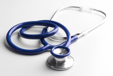 Stethoscope isolated on whiteの写真素材