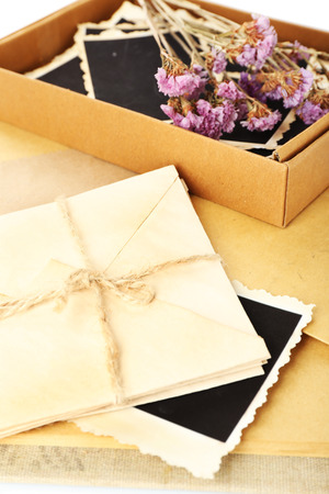 Vintage memories with dry flowers close upの写真素材