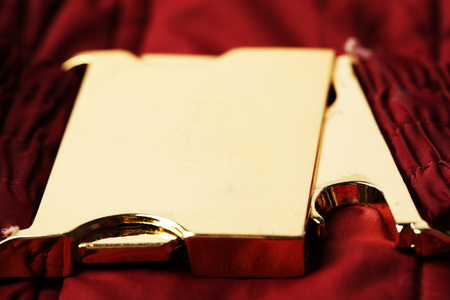 Metal clasp on clothes close upの写真素材