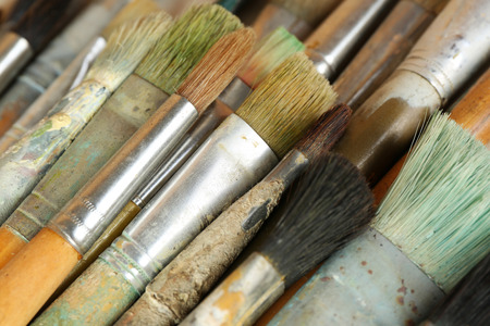 Different paintbrushes close upの写真素材