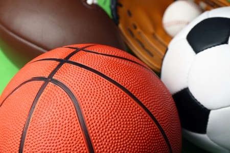 Sports balls close upの写真素材