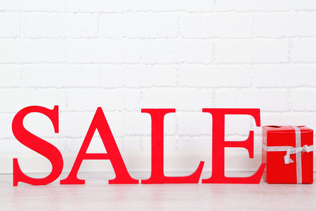 Sale with gift on floor in roomの写真素材